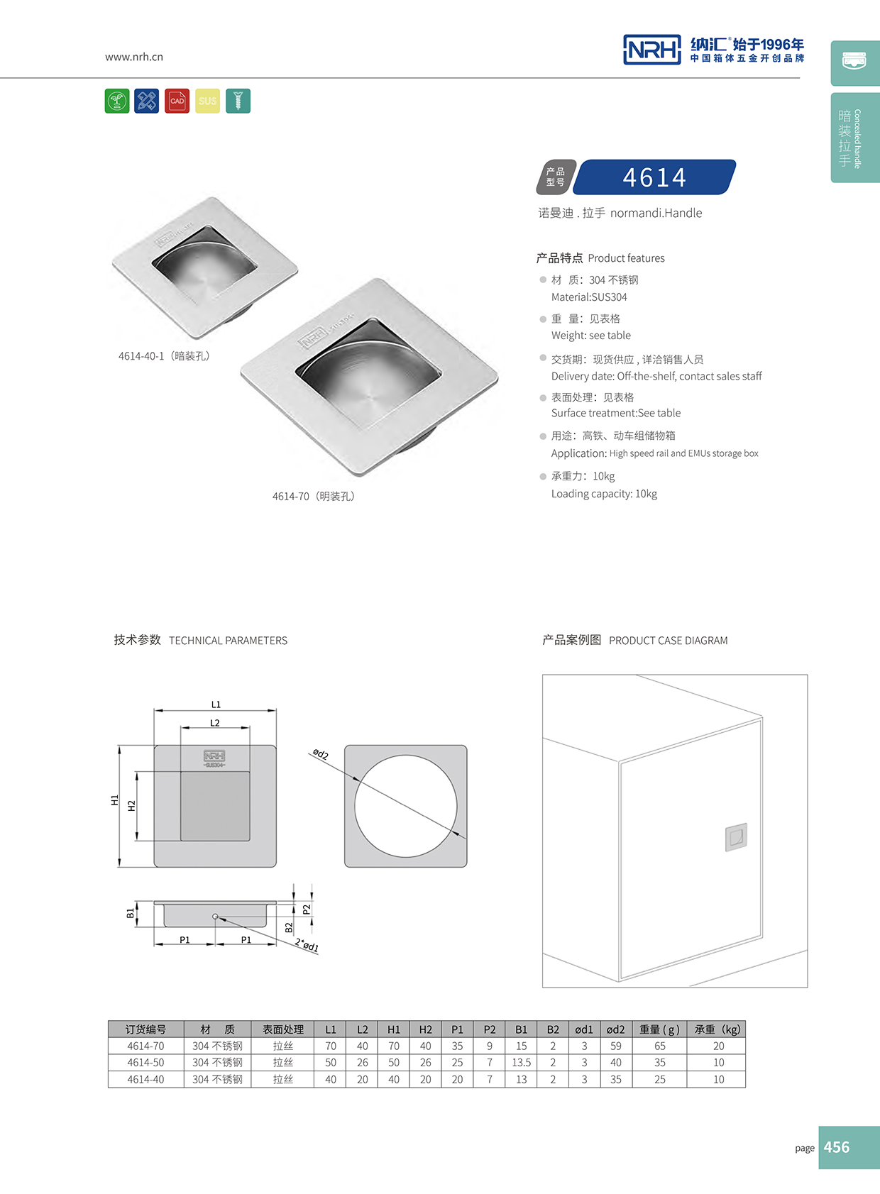 納匯/NRH 4614-40 折疊拉手廠家